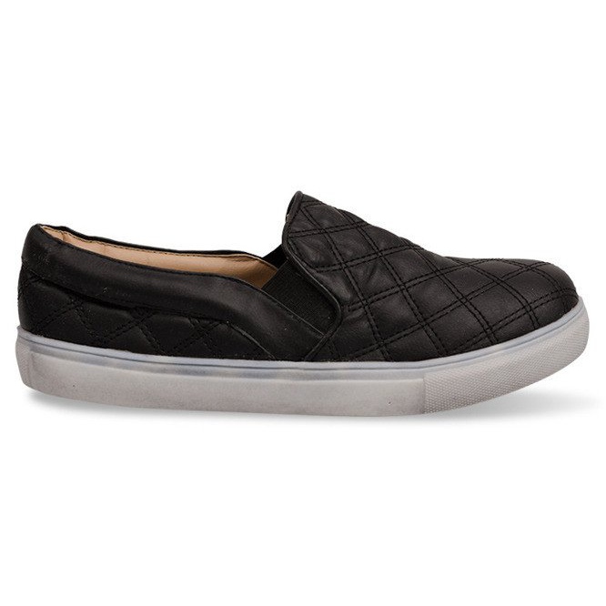 Wsuwane Trampki Pikowane Slip On 9033 Czarny czarne