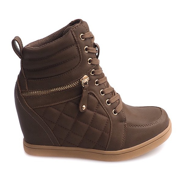 Pikowane Sneakersy 2030-50 Khaki zielone