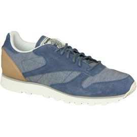 Buty Reebok Cl Leather Fleck M AQ9722 niebieskie