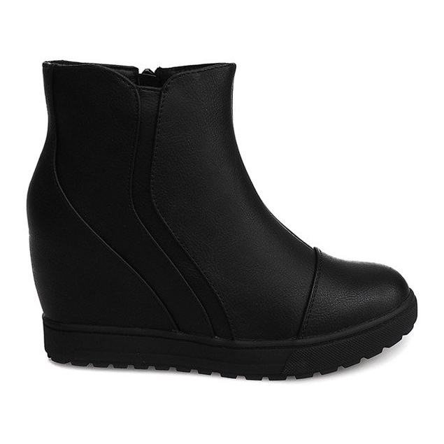 Sneakersy Na Koturnie J0029A Czarny czarne