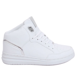 Buty sportowe za kostkę biało-srebrne 107-18 WHITE/SILVER białe