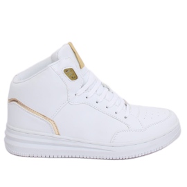 Buty sportowe za kostkę biało-złote 107-18 WHITE/GOLD białe