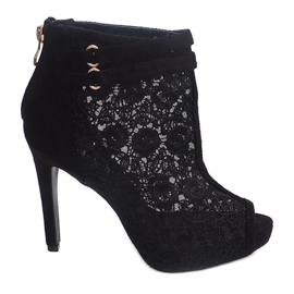 Sandały Na Szpilce 8709 Czarny czarne