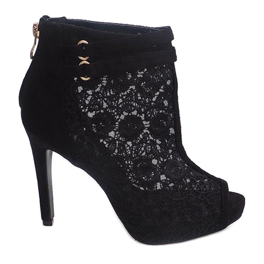 Sandały Na Szpilce 8709 Czarny czarne