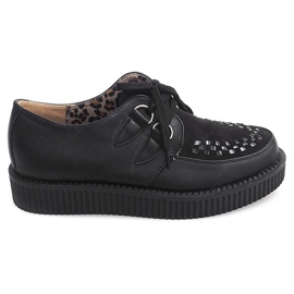 Botki Creepers Na Platformie 061ss Czarny czarne