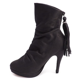 Wysokie Botki Na Szpilce 1020 Szary szare