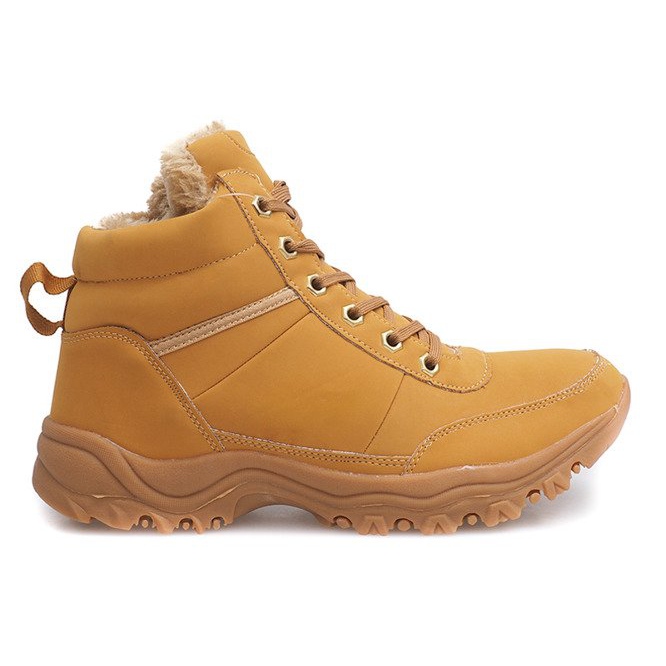 Ocieplane Trekingi Timbery 9576 Camel brązowe