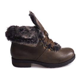 Ocieplane Botki Sztyblety Futro X467 Zielony wielokolorowe zielone