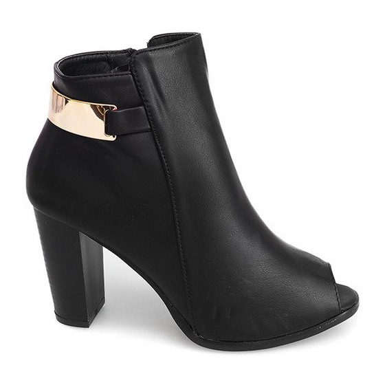 Odkryte Botki Na Słupku F906 Czarny czarne