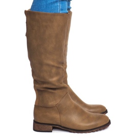 Wysokie Ocieplane Kozaki BL2830 Khaki zielone