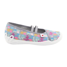 Befado obuwie dziecięce 116Y261 niebieskie różowe szare zielone żółte