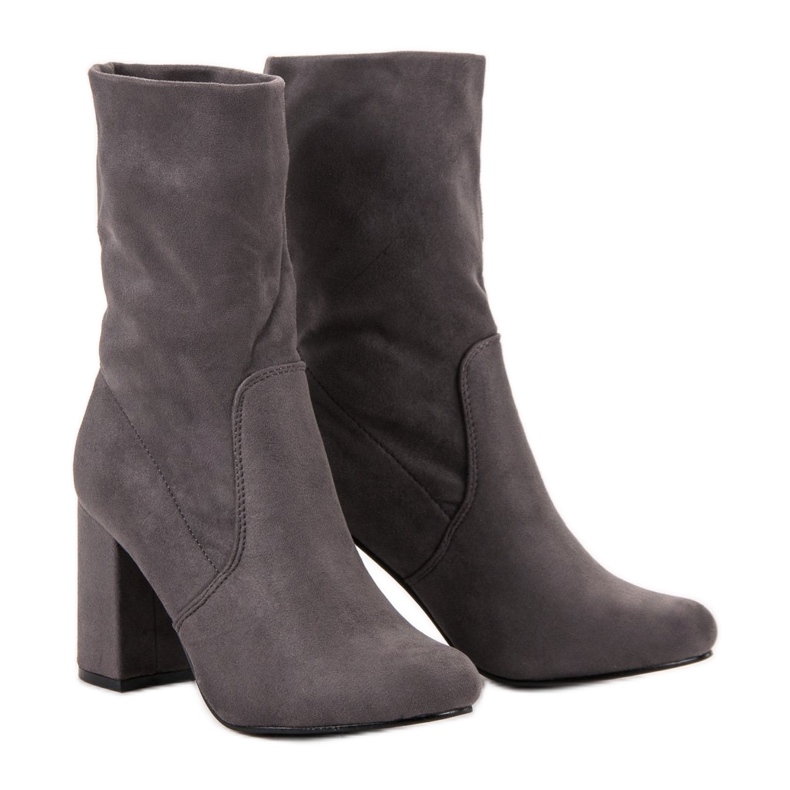 Super Mode Wsuwane Botki Na Słupku szare