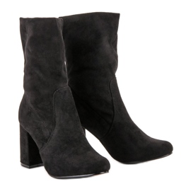 Super Mode Wsuwane Botki Na Słupku czarne