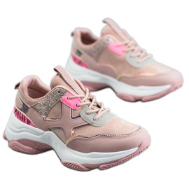 SHELOVET Modne Buty Sportowe różowe