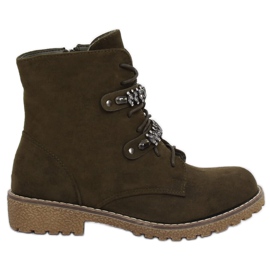 Botki sznurowane zielone H8-118 Green