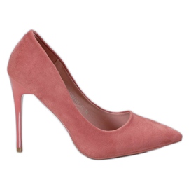Cm Paris Zamszowe Szpilki różowe