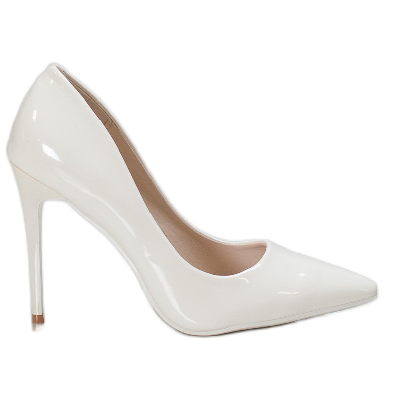 Cm Paris Lakierowane Szpilki białe