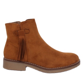 Botki sztyblety z frędzlami camel 8B907 Camel brązowe