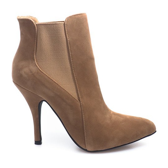 Botki Na Szpilce 3845-2 Khaki wielokolorowe