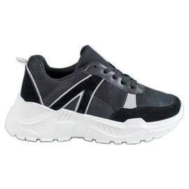 SHELOVET Wiązane Obuwie Na Platformie czarne