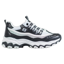 Yes Mile Sneakersy Z Brokatem białe czarne