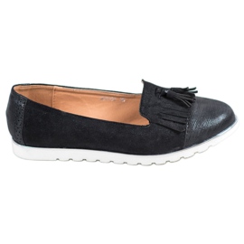 SHELOVET Lordsy Z Frędzlami czarne