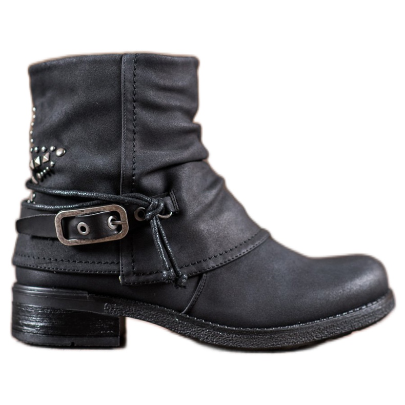 SHELOVET Workery Z Ozdobną Sprzączką czarne