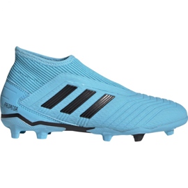 Buty piłkarskie adidas Predator 19.3 Ll Fg Jr EF9039 niebieskie niebieskie