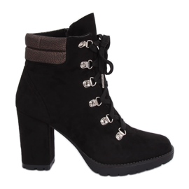 Timberki na obcasie czarne 8992 Black