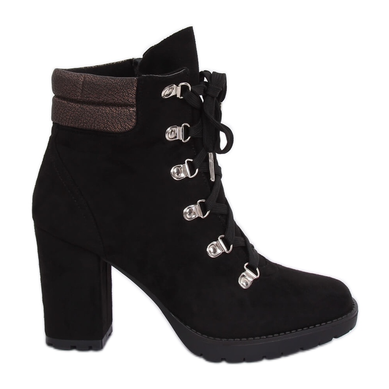 Timberki na obcasie czarne 8992 Black