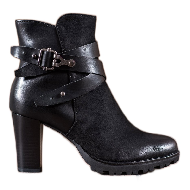 Super Mode Klasyczne Botki Na Słupku czarne