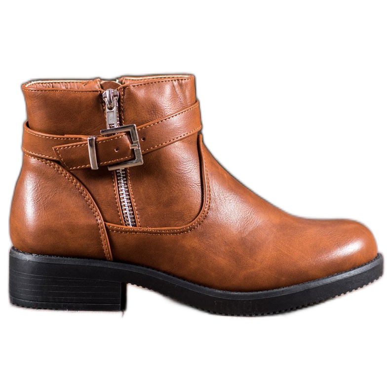 Abloom Brązowe Botki Z Eko Skóry