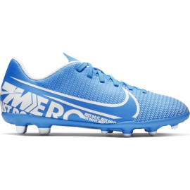Buty piłkarskie Nike Mercurial Vapor 13 Club FG/MG Jr AT8161-414 niebieskie niebieskie