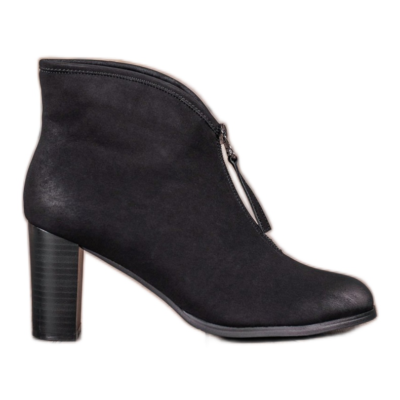 Botki Z Suwakiem VINCEZA czarne