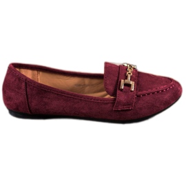 Abloom Zamszowe Lordsy Z Ozdobą czerwone