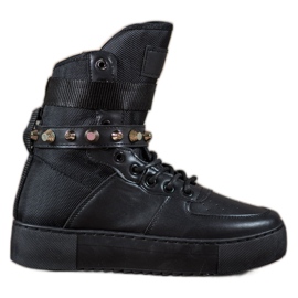 Diamantique Wysokie Czarne Botki