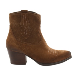 Kowbojki zamszowe Gamis 3837 brązowe