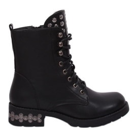 Botki glany z ćwiekami czarne KL-599 Black
