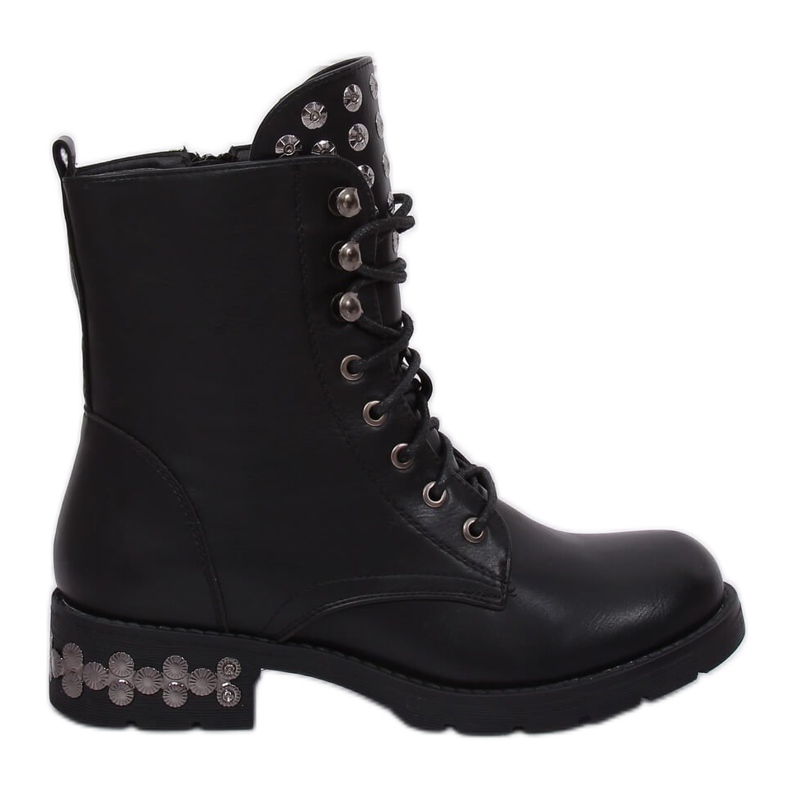 Botki glany z ćwiekami czarne KL-599 Black