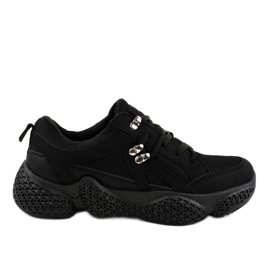Czarne modne damskie obuwie sportowe BD-5