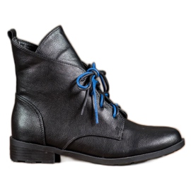 Filippo Sznurowane Botki Z Eko Skóry czarne