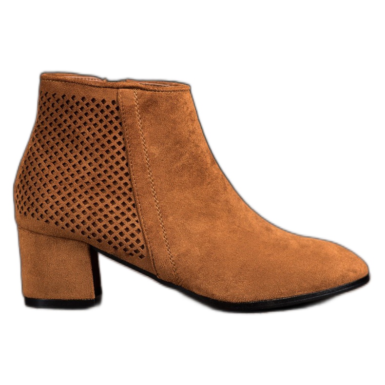 Filippo Zamszowe Botki Na Obcasie brązowe