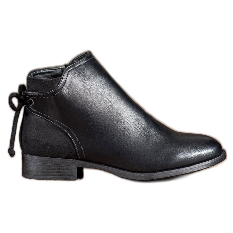 Abloom Botki Z Eko Skóry Z Kokardą czarne