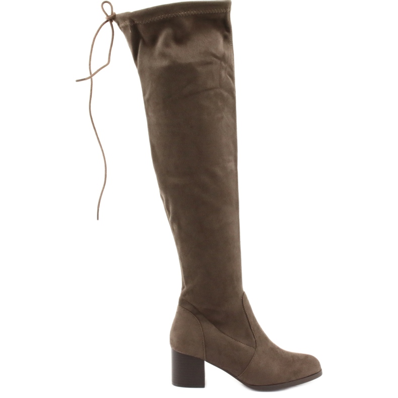 M.Daszyński Kozaki zamszowe za kolano brązowe