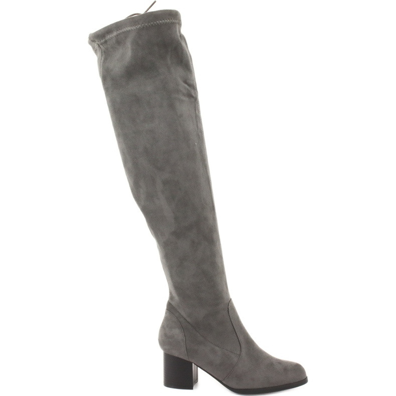 M.Daszyński Kozaki zamszowe za kolano szare