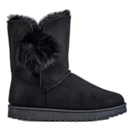 SHELOVET Mukluki Z Pomponem czarne