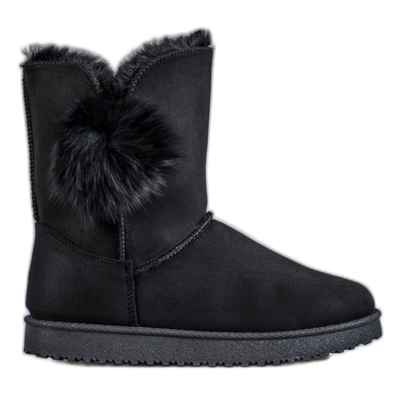 SHELOVET Mukluki Z Pomponem czarne