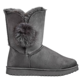 SHELOVET Mukluki Z Pomponem szare
