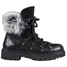 SHELOVET Wsuwane Botki Damskie czarne