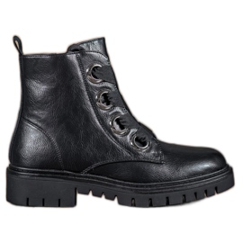 SHELOVET Workery Na Platformie czarne